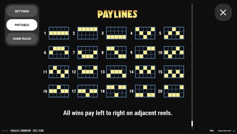 Wrappin' More Gold - grid with active paylines